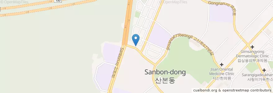Mapa de ubicacion de 대포항횟집 en 韩国/南韓, 京畿道, 軍浦市, 산본2동, 萬安區.