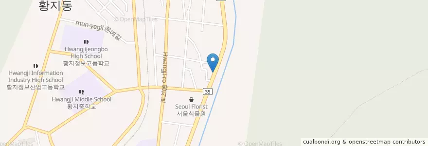 Mapa de ubicacion de 등대횟집 en 大韓民国, 江原道, 太白市.