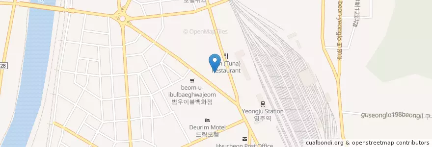 Mapa de ubicacion de 송미횟집 en 대한민국, 경상북도, 영주시.