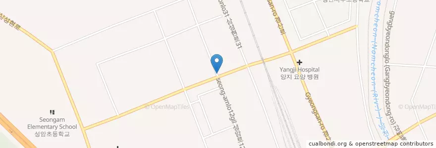 Mapa de ubicacion de 푸른용궁횟집 en 大韓民国, 慶尚北道, 慶山市, 서부1동.
