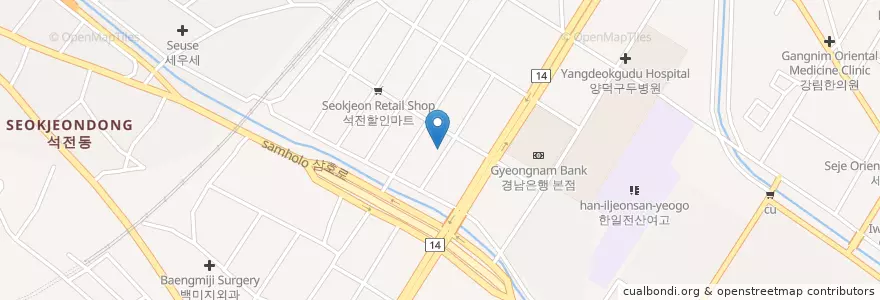 Mapa de ubicacion de 창녕횟집 en 大韓民国, 慶尚南道, 昌原市, 馬山会原区.