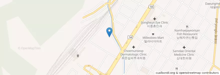 Mapa de ubicacion de 실비횟집 en 대한민국, 경상남도, 창원시, 마산회원구.