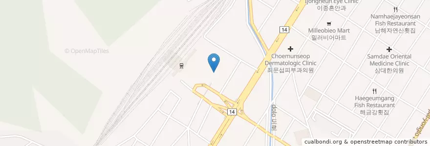 Mapa de ubicacion de 함안횟집 en Zuid-Korea, Gyeongsangnam-Do, 창원시, 마산회원구.