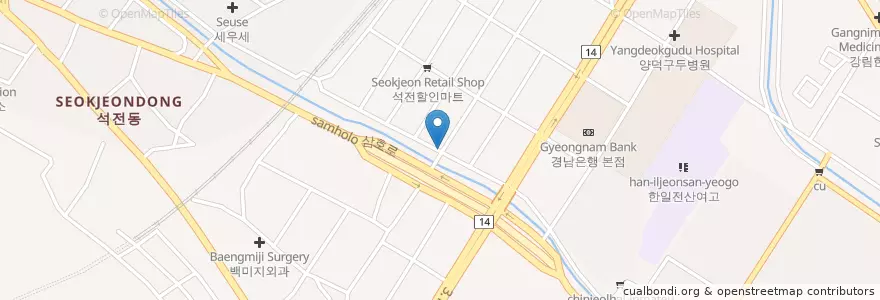 Mapa de ubicacion de 자연산횟집 en Республика Корея, Кёнсан-Намдо, 창원시, 마산회원구.