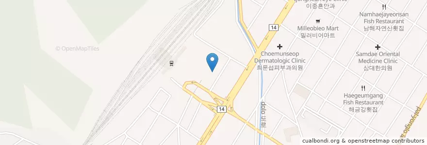 Mapa de ubicacion de 한아름횟집 en 대한민국, 경상남도, 창원시, 마산회원구.