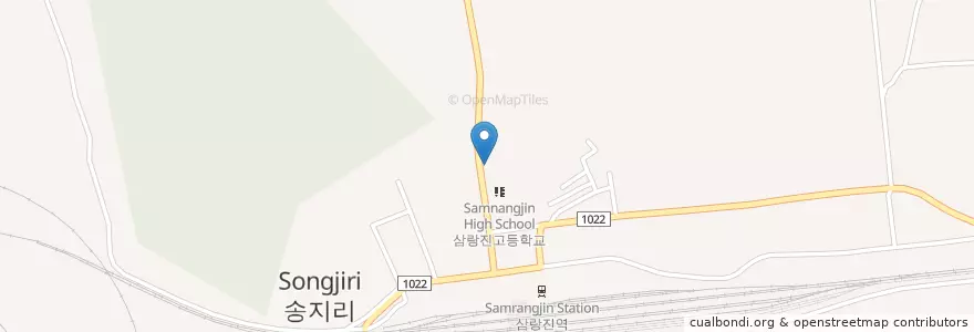 Mapa de ubicacion de 강풍횟집 en كوريا الجنوبية, 경상남도, 밀양시.