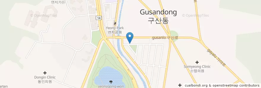 Mapa de ubicacion de 돌고래횟집 en Corea Del Sur, Gyeongsang Del Sur, 김해시.