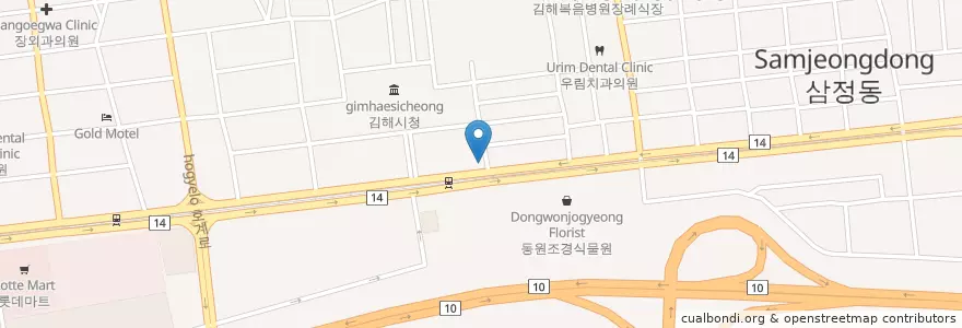 Mapa de ubicacion de 포항물횟집 en 大韓民国, 慶尚南道, 金海市.