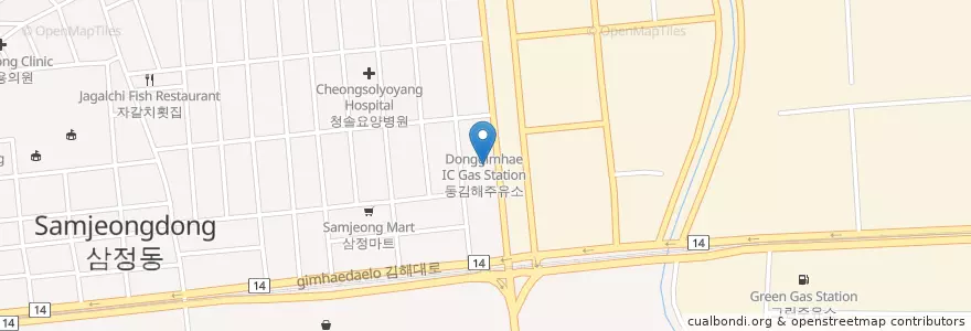 Mapa de ubicacion de 마창수산직영횟집 en Corea Del Sud, Sud Gyeongsang, 김해시.