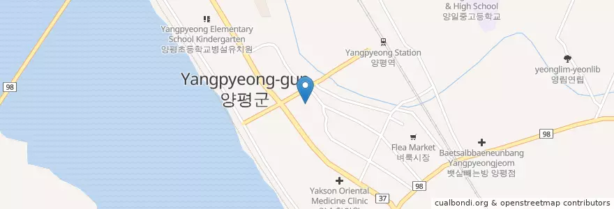 Mapa de ubicacion de 대포항횟집 en 대한민국, 경기도, 양평군.