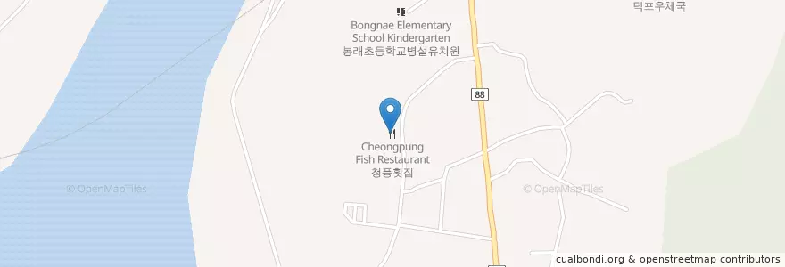 Mapa de ubicacion de 청풍횟집 en كوريا الجنوبية, 강원도, 영월군.