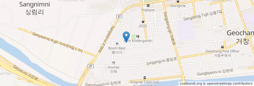 Mapa de ubicacion de 119횟집 en Korea Selatan, Gyeongsang Selatan, 거창군.