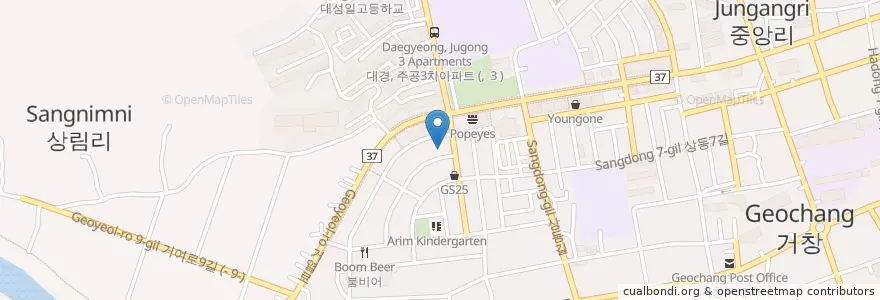 Mapa de ubicacion de 억조횟집 en Coreia Do Sul, Gyeongsang Do Sul, 거창군.