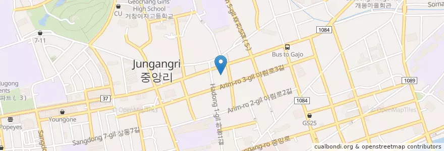 Mapa de ubicacion de 바다횟집 en كوريا الجنوبية, 경상남도, 거창군.