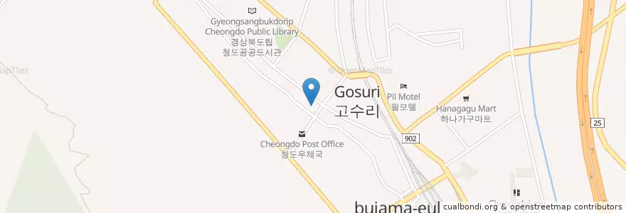 Mapa de ubicacion de 원하횟집 en Corea Del Sur, Gyeongsang Del Norte, 청도군, 청도읍.