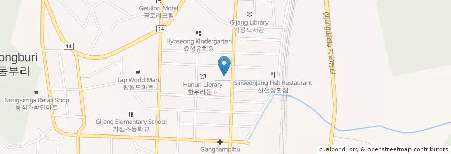 Mapa de ubicacion de 하모횟집 en Coreia Do Sul, Busan, 기장군, 기장읍.