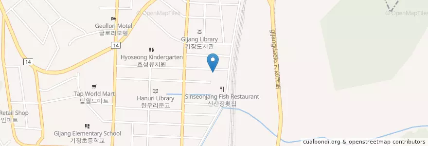 Mapa de ubicacion de 신선장횟집 en Güney Kore, Busan, 기장군, 기장읍.