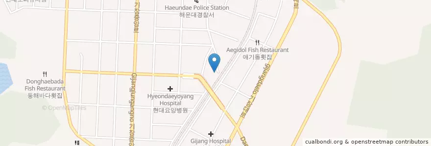 Mapa de ubicacion de 죽성별장횟집 en كوريا الجنوبية, بسان, 기장군, 기장읍.