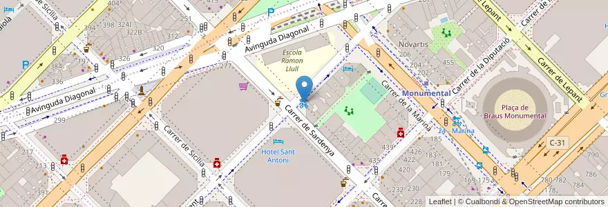Mapa de ubicacion de 369 - Consell de Cent 482 en スペイン, カタルーニャ州, Barcelona, バルサルネス, Barcelona.
