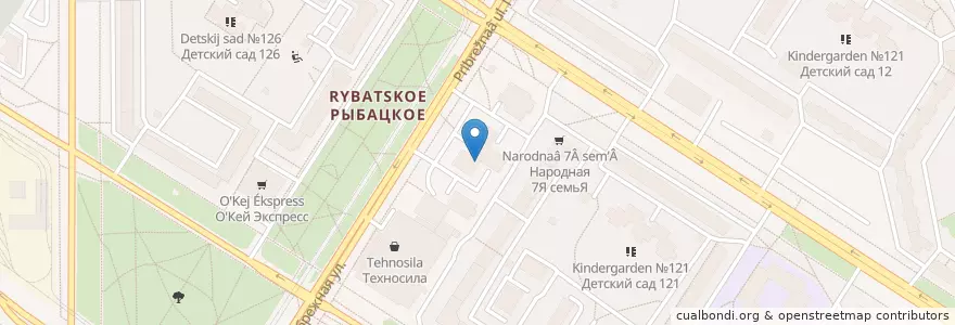Mapa de ubicacion de округ Рыбацкое en Russia, Northwestern Federal District, Leningrad Oblast, Saint Petersburg, Nevsky District, Округ Рыбацкое.