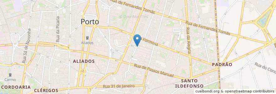 Mapa de ubicacion de Grande Hotel en 葡萄牙, 北部大區, Área Metropolitana Do Porto, Porto, Porto, Cedofeita, Santo Ildefonso, Sé, Miragaia, São Nicolau E Vitória.