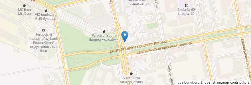 Mapa de ubicacion de Столовая Поварешка en روسيا, منطقة فيدرالية أورالية, أوبلاست سفردلوفسك, بلدية يكاترينبورغ.
