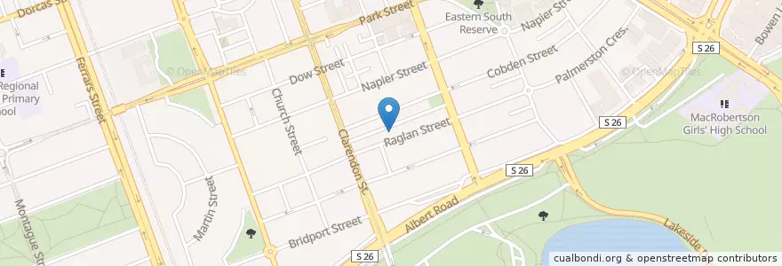 Mapa de ubicacion de See Yup Temple en Australien, Victoria, City Of Port Phillip.