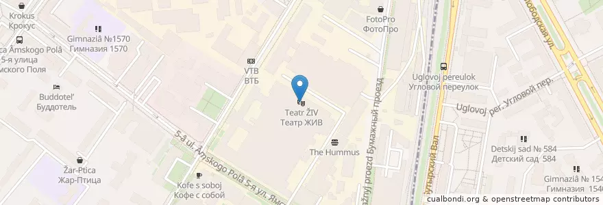 Mapa de ubicacion de Театр ЖИВ en Rússia, Distrito Federal Central, Москва.
