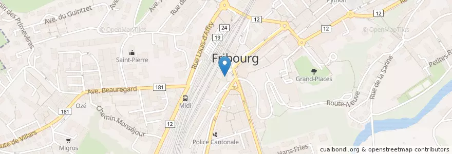 Mapa de ubicacion de Dr. J. Chassot en Suiza, Friburgo, District De La Sarine, Fribourg - Freiburg.
