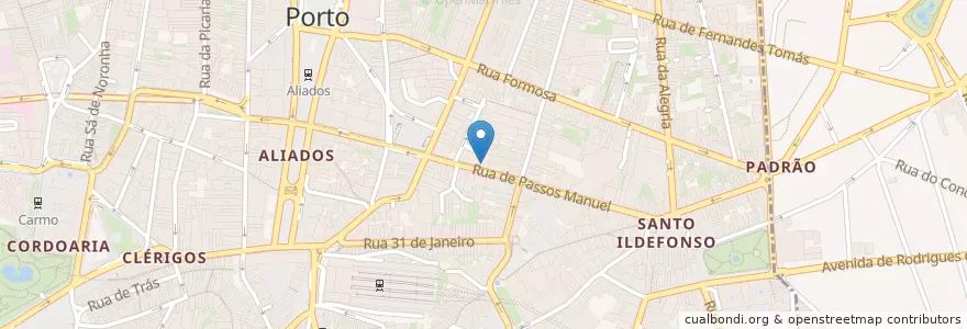 Mapa de ubicacion de Leitaria da Baixa en Portugal, North, Área Metropolitana Do Porto, Porto, Porto, Cedofeita, Santo Ildefonso, Sé, Miragaia, São Nicolau E Vitória.