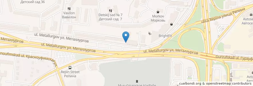 Mapa de ubicacion de Открытие банк en Russia, Уральский Федеральный Округ, Свердловская Область, Городской Округ Екатеринбург.