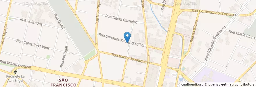 Mapa de ubicacion de Aqueces Bar en 巴西, 南部, 巴拉那, Região Geográfica Intermediária De Curitiba, Região Metropolitana De Curitiba, Microrregião De Curitiba, 库里蒂巴.