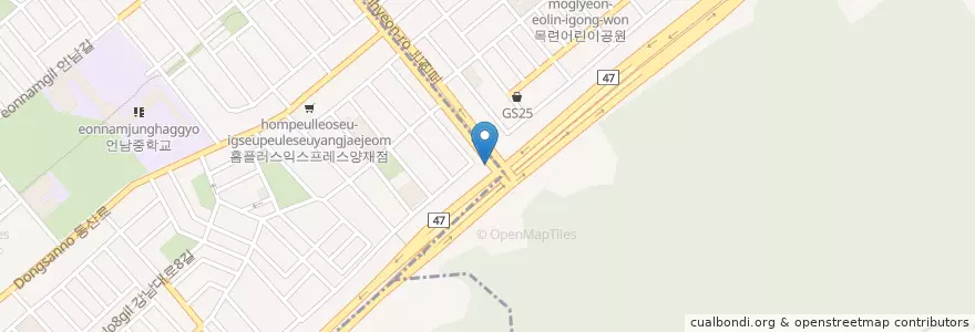 Mapa de ubicacion de 구룡사 삼거리 en Korea Selatan, 서울, 강남구, 개포4동.