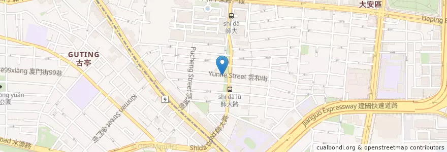 Mapa de ubicacion de 星巴克 en 臺灣, 新北市, 臺北市, 大安區.