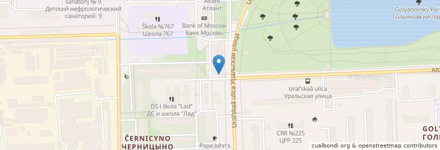 Mapa de ubicacion de Анненфельд en Rusia, Центральный Федеральный Округ, Москва, Восточный Административный Округ, Район Гольяново.