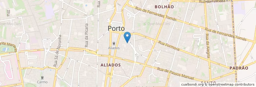 Mapa de ubicacion de BVP Café en البرتغال, المنطقة الشمالية (البرتغال), Área Metropolitana Do Porto, بورتو, بورتو, Cedofeita, Santo Ildefonso, Sé, Miragaia, São Nicolau E Vitória.