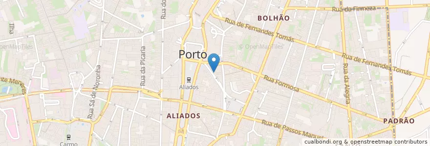 Mapa de ubicacion de Al Forno Baixa en 葡萄牙, 北部大區, Área Metropolitana Do Porto, Porto, Porto, Cedofeita, Santo Ildefonso, Sé, Miragaia, São Nicolau E Vitória.