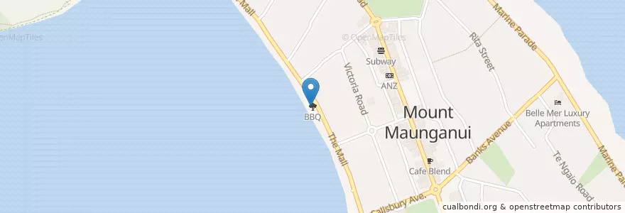Mapa de ubicacion de BBQ en 新西兰, Bay Of Plenty, Tauranga City.