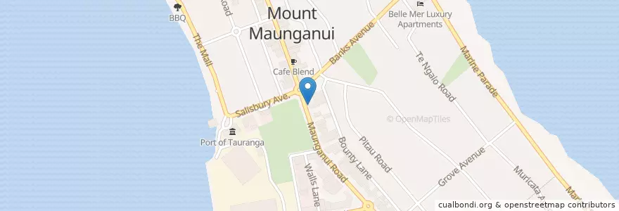 Mapa de ubicacion de Mount Turf Bar en New Zealand / Aotearoa, Bay Of Plenty, Tauranga City.