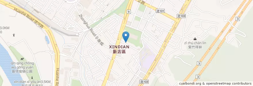 Mapa de ubicacion de 蓋鮮涮涮鍋 en Tayvan, 新北市, 新店區.
