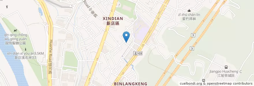 Mapa de ubicacion de 新店奉天宮 en 臺灣, 新北市, 新店區.