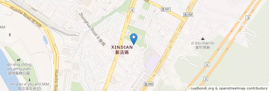 Mapa de ubicacion de 立人教育 en 臺灣, 新北市, 新店區.