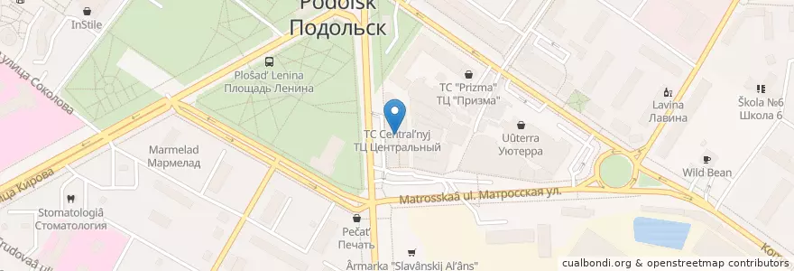Mapa de ubicacion de Онлайн трейд.ру en Russia, Distretto Federale Centrale, Oblast' Di Mosca, Городской Округ Подольск.