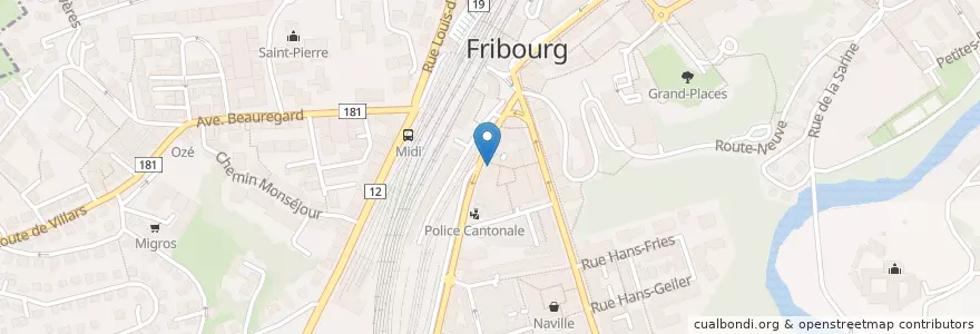 Mapa de ubicacion de Café Istanbul en سويسرا, Fribourg/Freiburg, District De La Sarine, Fribourg - Freiburg.