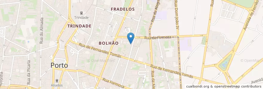 Mapa de ubicacion de Nata Lisboa en Portogallo, Nord, Área Metropolitana Do Porto, Porto, Porto, Cedofeita, Santo Ildefonso, Sé, Miragaia, São Nicolau E Vitória.