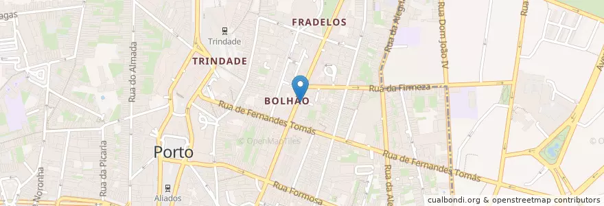Mapa de ubicacion de Moreda en 포르투갈, 노르트 지방, Área Metropolitana Do Porto, 포르투, Porto, Cedofeita, Santo Ildefonso, Sé, Miragaia, São Nicolau E Vitória.