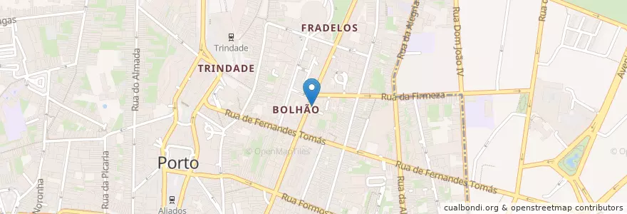 Mapa de ubicacion de Snipe en 葡萄牙, 北部大區, Área Metropolitana Do Porto, Porto, Porto, Cedofeita, Santo Ildefonso, Sé, Miragaia, São Nicolau E Vitória.