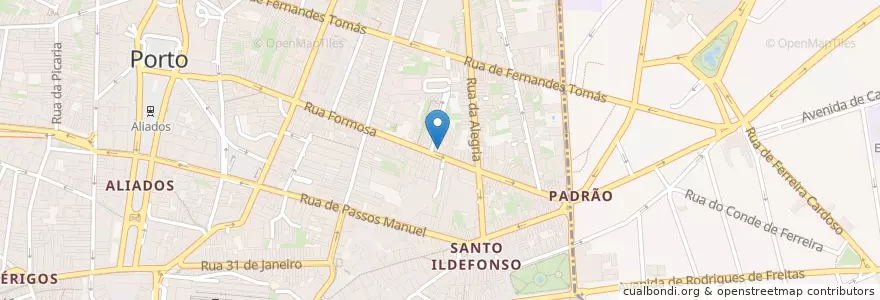Mapa de ubicacion de Galáctica en Portugal, Norte, Área Metropolitana Do Porto, Porto, Porto, Cedofeita, Santo Ildefonso, Sé, Miragaia, São Nicolau E Vitória.