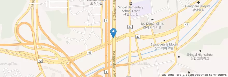 Mapa de ubicacion de 신갈고속시외버스정류소 en Corée Du Sud, Gyeonggi, 용인시, 기흥구.