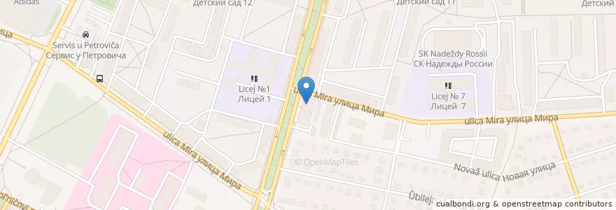Mapa de ubicacion de Школа танцев "Позитив" en Rússia, Distrito Federal Central, Oblast De Moscou, Городской Округ Чехов.